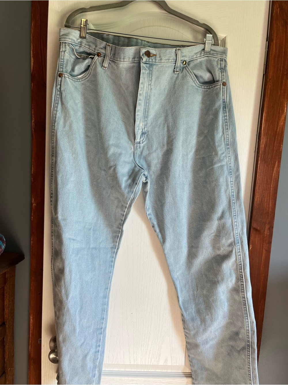 WrangleLight Blue Men’s Straight-Leg Jeans - Picture 3 of 4